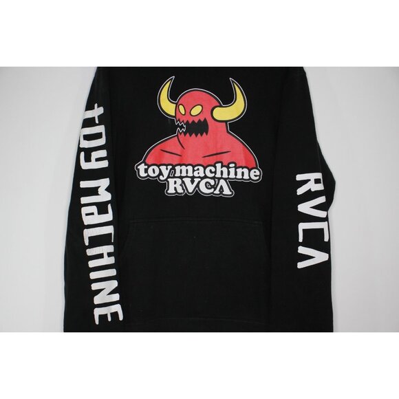 Toy Machine x RVCA Mens Large Y2K Style Big Logo Spell Out Hoodie RARE H933 - Picture 2 of 10